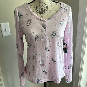 Laura Ashley Scottie dog pink pajamas medium TOP/ Large bottoms NWT